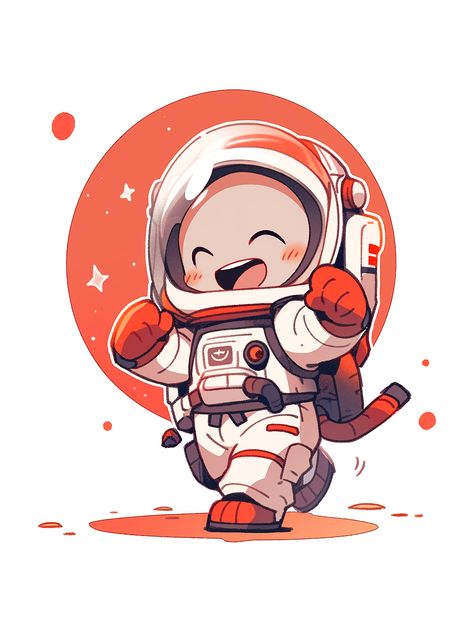 A cute Q version astronaut Illustration Art Cute, Flower Tile Pattern, Astronaut Illustration, Barbie Quotes, Cute Astronaut, Cute Hippo, Cyberpunk Girl, Portrait Cartoon, Punk Girl