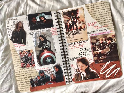 Marvel Journal Page, Marvel Scrapbook Ideas, Marvel Journal Ideas, Bullet Journal Title Fonts, Marvel Journaling, Comic Book Yearbook, Marvel Scrapbook, Marvel Journal, Movie Scrapbook