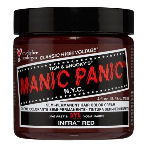 Infra Red - Manic Panic Semi-Permanent Hair Color | Sally Beauty Manic Panic Electric Amethyst, Manic Panic Red, Orange Hair Dye, Manic Panic Hair Dye, Neon Hair Color, Manic Panic Hair Color, Manic Panic Hair, Sunset Hair, Pink Hair Dye