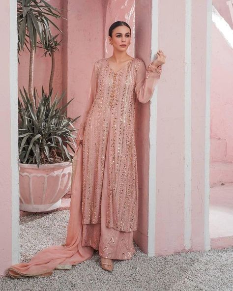 Party wear dresses idea Anarkali Bridal, New Bridal Dresses, Gown Chiffon, Chicken Kari, Chicken Dress, Desi Wedding Dresses, Open Shirt, Simple Pakistani Dresses, Dresses Chiffon