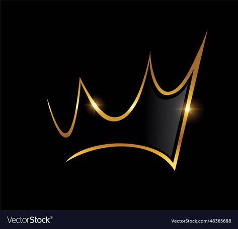 Golden Crown Logo, Gold Crown Logo, Crown Logo Design, Pb Logo, Black Background With Gold, Crown Vector, Digital Crown, Frame Logo, Golden Crown