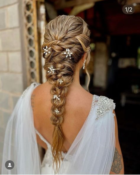 Wedding Braids For Long Hair, Braid For Bride, Bridal Hair Braid, Braided Bridal Hair, Bridal Braid, Wedding Braid, Wedding Hairs, Bridesmaids Hairstyles, Bridal Hair Down