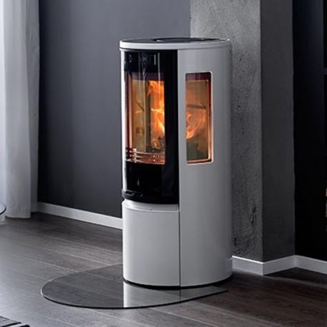 Wood Burning Stove Corner, Contemporary Wood Burning Stoves, Log Burner Fireplace, Modern Wood Burning Stoves, Wood Burning Stoves, New Stove, Log Burner, Glass Front Door, Side Lights