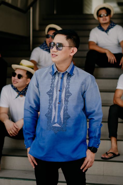 Filipino Barong, Paskong Pinoy, Theme Dress, Business Fashion, Intimate Wedding, Dress Codes, Dusty Blue, Royal Blue, Wedding Ideas