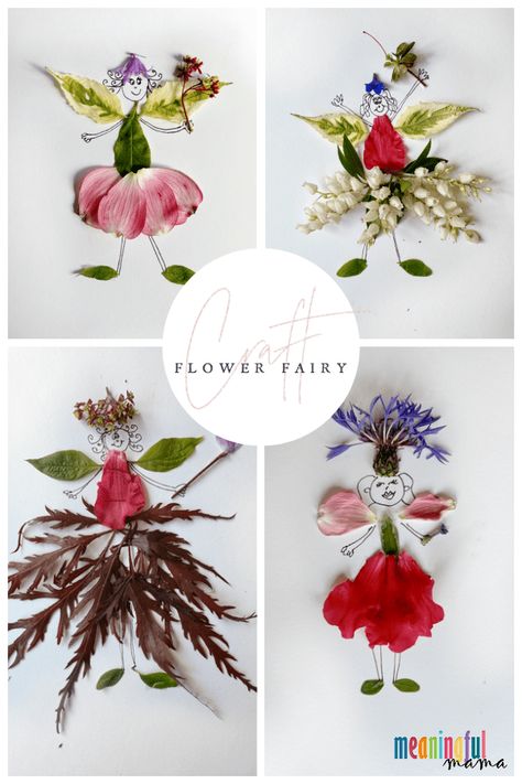 Flower Fairy Craft for Kids - This is such a fun, whimsical, and beautiful nature craft to do with kids. When spring hits, finding ways to engage kids with creation is so wonderful. Kids of all ages will enjoy creating these garden fairies. Summer Nature Crafts For Kids, Fairy Theme Preschool, Fairy Garden Activities, Fairy Activities Preschool, Kids Flower Craft, Preschool Fairy Activities, Fairy Party Activities For Kids, Fantasy Craft Ideas, Fairytale Crafts For Kids