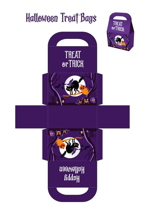 Halloween Box Template, Treat Box Template Free Printable, Halloween Candy Holder Svg Free, Halloween Treat Boxes Free Printable, Halloween Package Ideas, Halloween Candy Bags Diy, Halloween Box Ideas, Halloween Candy Bag Ideas, Halloween Candy Corn Treats