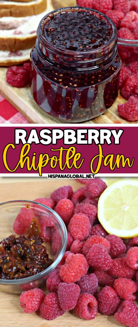 Raspberry Pepper Jam Recipe, Raspberry Pepper Jam, Sweet And Spicy Jam, Unusual Jam Recipes, Raspberry Habanero Jam, Spicy Jam Recipes, Raspberry Pepper Jelly Recipe, Raspberry Canning Recipes, Canning Berries