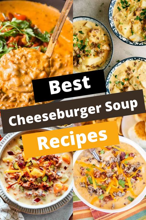 TOP 15 CHEESEBURGER SOUP RECIPES FOR COMFORT 12 Tomatoes Cheeseburger Soup, Soups Recipes With Hamburger, Cheeseburger In Paradise Soup, Cheese Burger Soup With Velveeta, Cheeseburger Rice Soup, Cheeseburger Soup With Pasta, Jalapeño Cheeseburger Soup, Gluten Free Cheeseburger Soup, Best Cheeseburger Soup Recipe