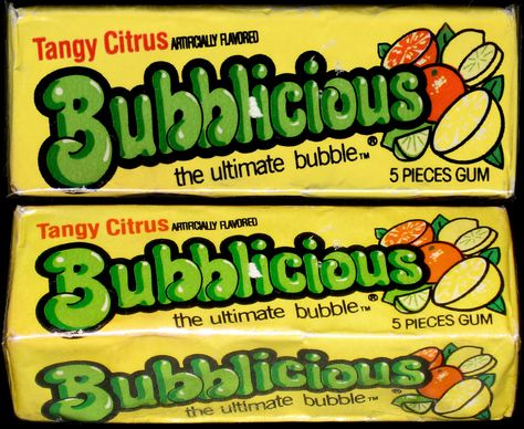 Bubblicious - Tangy Citrus - bubble gum pack - 1980's | Flickr ... Bubblicious Gum, 2000s Food, Gum Pack, Space Camp, Totally Awesome, I Remember When, Good Ole, Tangier, Candy Store