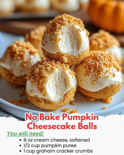 Cinnamon Balls Homemade, Halloween Finger Desserts, No Bake Pumpkin Cheese Balls, No Bake Pumpkin Cheesecake Balls Recipe, Pumpkin Cream Cheese Balls, Pumpkin Balls Cream Cheese, Easy No Bake Pumpkin Cheesecake Balls, Halloween Cheese Balls, No Bake Pumpkin Cheesecake Balls