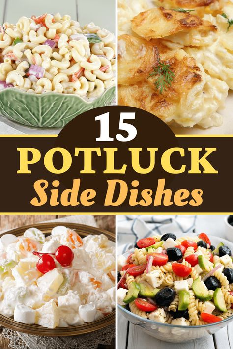 Looking for the best potluck side dishes to bring to you next gathering? From salads to veggies to casseroles, these family-style sides are bound to be a hit! Best Potluck Dishes, Cold Side Dishes, Easy Side Dishes, Party Side Dishes, Easy Potluck, Ground Beef And Cabbage, Potluck Side Dishes, Waffle Cone, Tenderloin Recipes