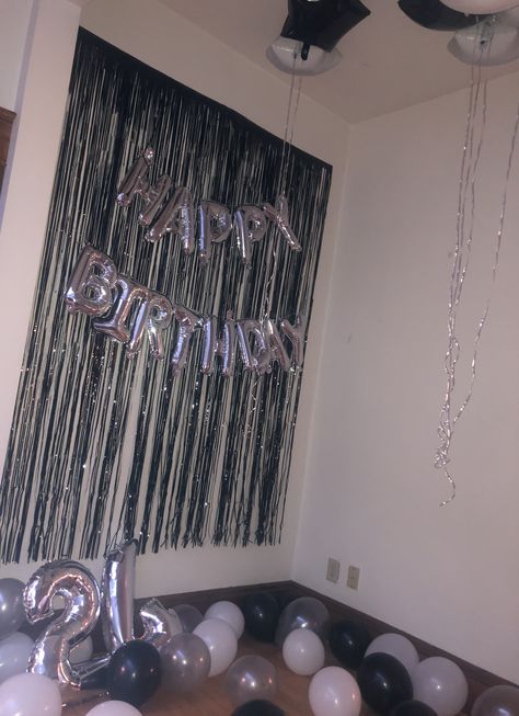 Black Silver Bday Decor, Black And Gray Birthday Decorations, Silver 21st Birthday Decorations, Black Silver Party Decor, Black And Silver Birthday Decorations 21, Black And Silver Theme Party Decoration, Black Silver Birthday Theme, Black And Silver Bday Decor, Birthday Party Black And Silver