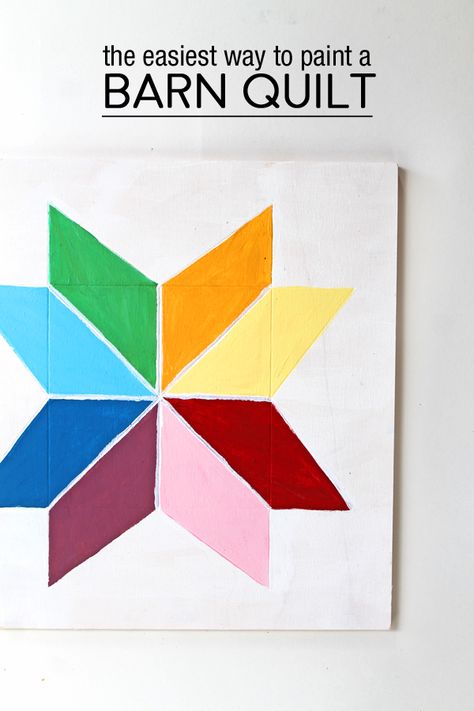 How To Paint a Barn Quilt | walnuthollowcrafts Star Paintings, Mini Barn, First Quilt, Painted Barn Quilts, Acrylic Art Projects, Diy Barn, Quilt Square, Barn Quilt Patterns, Modern Barn