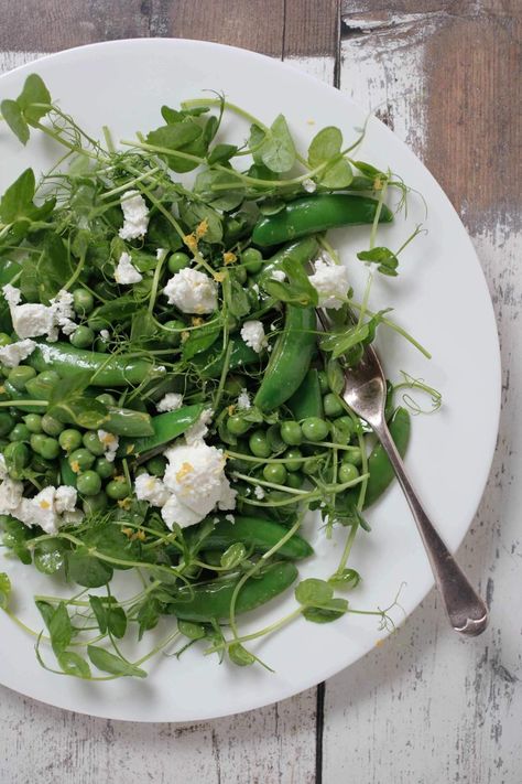 This is one of my favourite salads at the moment. I love the fact that it can be eaten both raw or lightly blanched for 30 seconds to still keep it crisp and delicious. Peas are a great vegetable source of protein that helps to fuel and repair your body, build lean muscle and supports your immune system as well as weight loss. Peas are also high in fibre and great for weight control because they are low GI, help keep you full and keep blood sugars stable. Pea Sprouts, Snow Pea, Garden Salad, Yummy Salad Recipes, The Immune System, Snap Peas, Healthy Chef, Green Garden, Green Salad