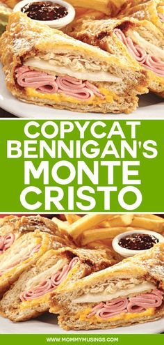 Saturday Meal Ideas, Montecristo Sandwich, Monte Crisco, Monte Cristo Recipe, Roast Beef Sandwich, Monte Cristo Sandwich, Best Sandwich Recipes, Sandwich Bar, Hot Sandwich