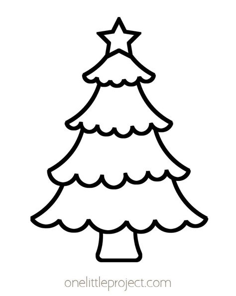 Christmas Tree Template | Free Printable Christmas Tree Outlines Traceable Christmas Images, Christmas Tree Templates, Christmas Tree Shapes, Christmas Appliques, Christmas Tree Outline, Printable Christmas Tree, Christmas Decorations Sewing, Different Christmas Trees, Printables Ideas