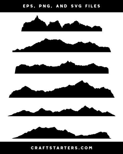 Mountain Range Silhouette Clip Art Mountain Silhouette, Silhouette Clip Art, Free Clip Art, Art Pages, Mountain Range, Png Transparent, Wood Burning, Png Images, Adobe Illustrator