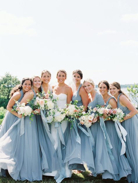 Lilac Blue Wedding Theme, Newport Ri Wedding, Blue And Blush Wedding, Dusty Blue Bridesmaid Dresses, Light Blue Wedding, Dusty Blue Wedding, Blue Themed Wedding, Wedding Colors Blue, Castle Hill