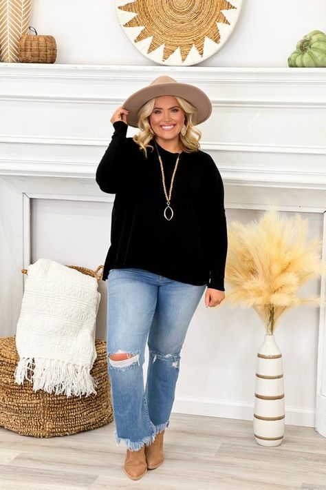 Maddi is 5’2 wearing a size S/M. (10/12)Runs big! Measurements based on size small. Bust: Oversized Length: 24inMaterials: 50% Viscose/28% Polyester/22% Nylon Full Figure Fall Fashion, Fall Causal Outfit, Petite Plus Size Outfits Casual, Mom Outfits Fall Plus Size, Plus Size Cozy Fall Outfits, Fall Outfit Plus Size Casual, Curvy Fall Outfits 2024, Large Sweater Outfits, Chubby Fall Outfits