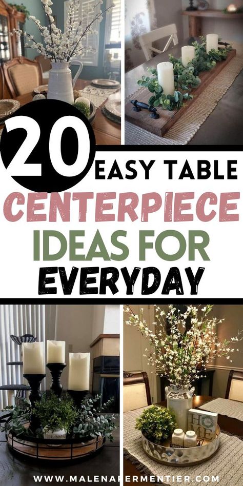 centerpiece ideas for dining room table - pictures of different centerpiece tray decor ideas Table Tray Decor Ideas, Dining Table Decor Centerpiece, Table Tray Decor, Spring Table Centerpieces, Spring Home Decor Ideas, Table Centerpiece Ideas, Coffee Table Decor Living Room, Easy Table, Farmhouse Table Centerpieces