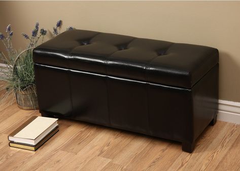 Borchardt Upholstered Storage Bench Black Storage Ottoman, Ariel Black, Leather Storage Bench, Flip Top Storage Bench, Storing Blankets, Wood Storage Bench, Leather Storage, Upholstered Storage Bench, Storage Ottoman Bench