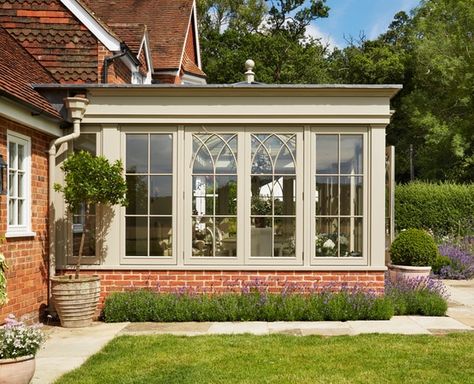 Bespoke Orangery for Grade II Listed property in Surrey - Westbury Garden Rooms Outdoor Limestone, Orangery Extension, Westbury Gardens, Limestone Tiles, Conservatory Design, Garden Room Extensions, Mandarin Stone, Room Extensions, Sunroom Designs