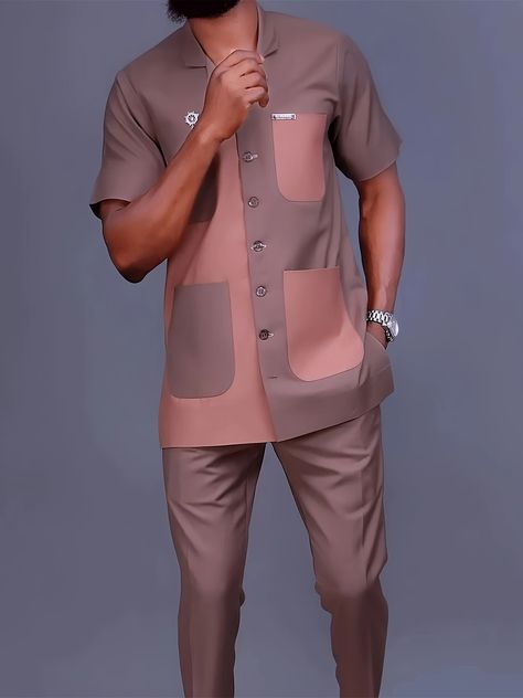 Faster shipping. Better service Senator Wears, Men Kaftan, Traditional Skirts, African Men, Pocket Shirt, Outfit Set, Ethnic Fashion, Mandarin Collar, Auburn