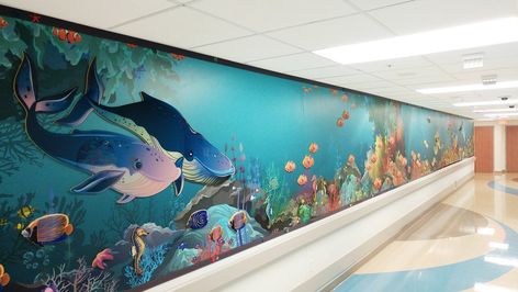 Emergency Department, Mural Wall, Health System, Pediatrics, Sea Creatures, Wall Design, Pop Up, Kindergarten, Mural