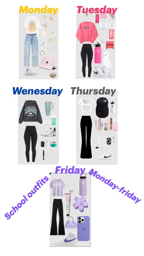 Friday Outfits For School, Friday School Outfit, Monday Outfit, Friday Outfit, Weekly Outfits, Thursday Friday, School Fits, Hello Beautiful, Cute Fits