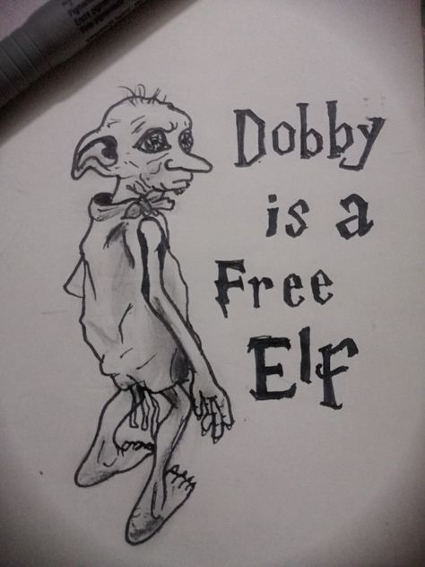 Harry Potter Dobby Drawings Easy, Harry Potter Characters Sketch, Drawing Ideas Harry Potter Easy, Sketch Ideas Harry Potter, Harry Potter Aesthetic Drawing Easy, Harry Potter Drawings Sketches Easy, Dobby Drawing Easy, Harry Potter Drawing Ideas Easy, Harry Potter Art Drawings Easy