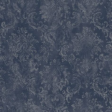 Peelable Wallpaper, American Wallpaper, Wallpaper Warehouse, Wallpaper For Sale, Navy Wallpaper, Stripes Wallpaper, Floral Damask, Contemporary Wallpaper, Damask Wallpaper