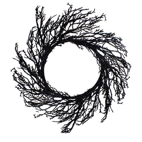 "Buy this 24\" Black Halloween Twig Wreath at Michaels. com. Add this wreath to your Halloween decor this year. Add this wreath to your Halloween decor this year. Sparkling glittered finish will add shine to any color theme. Perfect to hang on your wall or any door in your home. Decorate with some lights or leave as is. Details: Black 24\" diameter Plastic Recommended for indoor use | 24\" Black Halloween Twig Wreath By Northlight | Michaels®" Black Wreaths, Dried Wreath, Witch Legs, Artificial Christmas Wreaths, Material Wreaths, Halloween Centerpiece, Witches Cauldron, Twig Wreath, Artificial Wreath