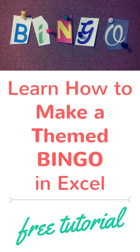 Create Bingo game cards using Excel! Short tutorial on how to make bingo cards that you can customize for any theme.   Bingo is a fun game for a wedding shower, bridal shower, retirement party, office party, for keeping the kids busy, etc!  All you'll need is access to Excel and a list of words you can use for your bingo game. Homemade Bingo Game, How To Make A Bingo Game, How To Make Bingo Cards, Work Bingo Ideas, Diy Bingo Cards, Diy Bingo Game, Work Bingo, Office Bingo, Custom Bingo Cards