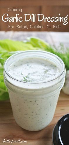 Homemade Dill Ranch Dressing, German Dill Salad Dressing, Fresh Dill Recipes Chicken, Salad Dressing With Sour Cream, Homemade Creamy Salad Dressing, Garlic Dill Dip, Creamy Garlic Dressing Recipe, Recipes With Fresh Dill, Creamy Salad Dressing Recipes