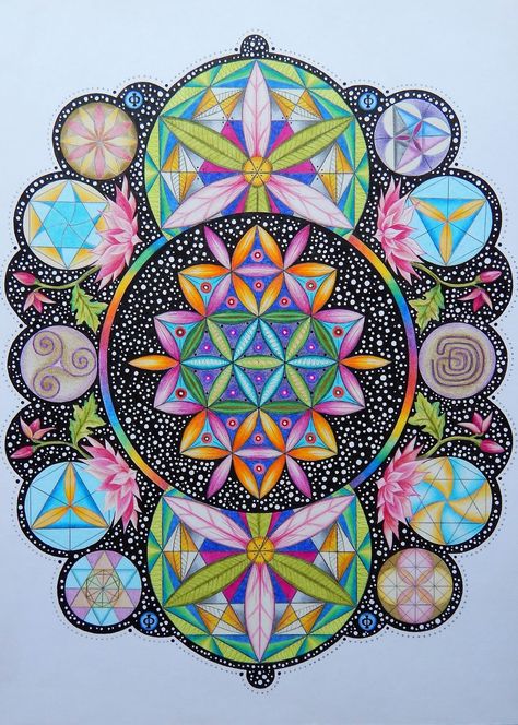 Sacred Geometry Painting, How To Draw Sacred Geometry, Sacred Geometry Wallpaper, Sacred Geometry Art Mandalas, Crop Circles Sacred Geometry, Sacred Geometry Chakra, Geometry Mandala, Sacred Geometry Patterns, Sacred Circle