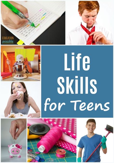 Once your kids start middle school, it's time to be intentional about adding life skills for teens to your homeschooling lesson plans. I know that your day is busy, but if you want confident, capable kids who will be able to live on their own, it's crucial that you spend time specifically teaching life skills to your middle school kids. Don't know where to start? This list has dozens of skills you can tackle and ideas for making the learning fun. #lifeskills #middleschool #educationpossible Life Skills For Teens, Life Skills Kids, Middle School Life, Life Skills Class, Homeschool Middle School, Life Skills Lessons, Life Skills Classroom, Homeschool Lesson Plans, Teaching Life Skills