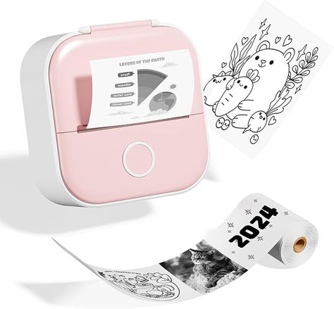 Amazon.com: Odaro T02 Thermal Sticker Printer Mini, Portable Print Pod, Sticker Maker with 1 Roll Sticker Paper, Small Sticker Printer Machine Bluetooth for School Note, Journal, Picture Coloring - Pink : Office Products Small Business Must Haves, Format For Dating, Business Must Haves, Sophia Lauren, Easy Small Business Ideas, Picture Printer, Note Journal, Pink Office Supplies, Mini Thermal Printer