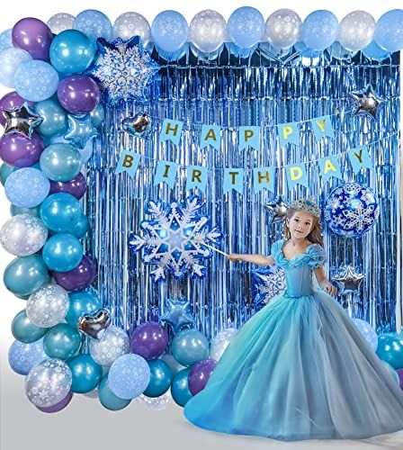 Frozen Birthday Decorations, Frozen Balloons, Frozen Birthday Party Decorations, Frozen Themed Birthday Party, Frozen Theme Party, Balloon Kit, Frozen Theme, Frozen Birthday Party, Happy Birthday Banner