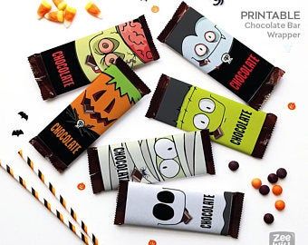 Items similar to 12 Halloween Chocolate Bar Wrappers on Etsy Halloween Candy Bar Wrappers, Halloween Candy Bar, Ghost Diy, Chocolate Bar Wrappers, Leaf Stencil, Hershey Bar, Halloween Chocolate, Halloween Goodies, Candy Bar Wrappers