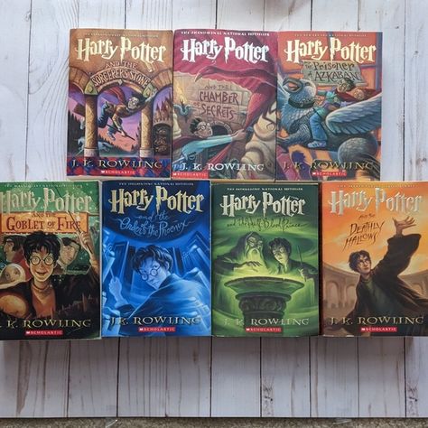 Harry Potter by JK Rowling Complete Paperback Set Books 1-7 EUC Goblet Of Fire Book, Prisoner Of Azkaban Book, Harry Potter And The Chamber Of Secrets, The Goblet Of Fire, The Prisoner Of Azkaban, The Sorcerer's Stone, Chamber Of Secrets, Prisoner Of Azkaban, Goblet Of Fire