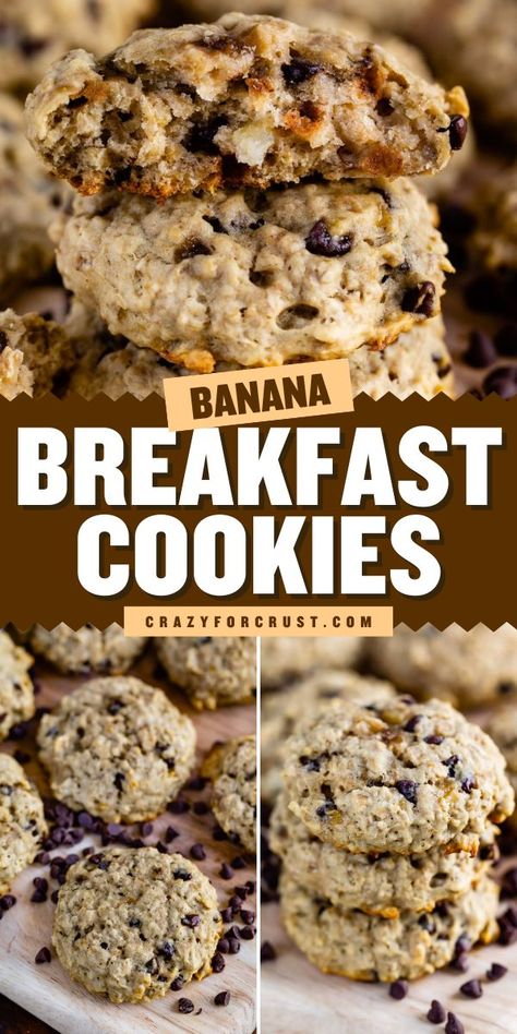 Need a quick morning fix? This is the Best Banana Breakfast Cookie recipe for an easy healthy breakfast! Packed with oatmeal and chocolate chips, they’re healthy, tasty, and perfect for busy, on-the-go mornings! Healthy Breakfast Cookies Protein, Breakfast Banana Cookies, Breakfast Cookies Protein, High Protein Breakfast Cookies, Food To Eat Everyday, Breakfast Ideas Overnight, Breakfast Cookies Healthy Protein, Easy Breakfast Cookies, Morning Cookies