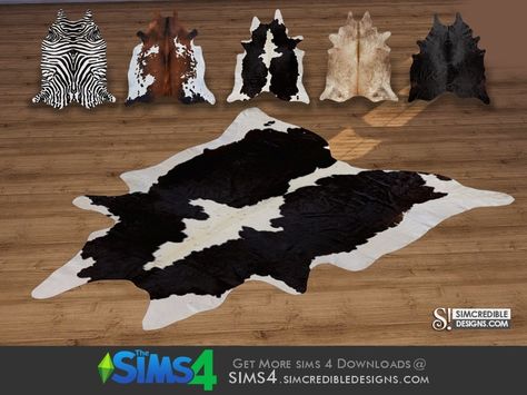 by SIMcredibledesigns.com  Found in TSR Category 'Sims 4 Rugs' Sims 4 Fur Rug Cc, Sims 4 Taxidermy Cc, Ts4 Rugs, Bear Skin Rug, Cow Print Rug, Sims 4 Beds, Cow Rug, Nordic Rug, Cow Skin Rug