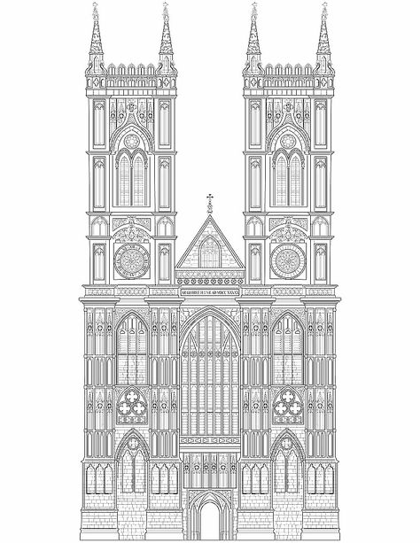 Gothic Architecture Drawing, Perspective Photos, Perspective Drawing Architecture, Abstract Coloring Pages, Landscape Sketch, Architecture Design Sketch, Famous Buildings, Architecture Drawing Art, Background Drawing