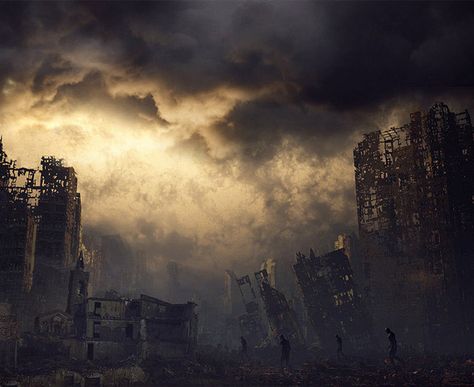 35 Extraordinary “End of The World” Inspired Artworks Apocalyptic Movies, When The World Ends, Apocalypse Aesthetic, End Of Times, Fall City, Post Apocalyptic Art, Apocalypse Art, New Background Images, The Apocalypse