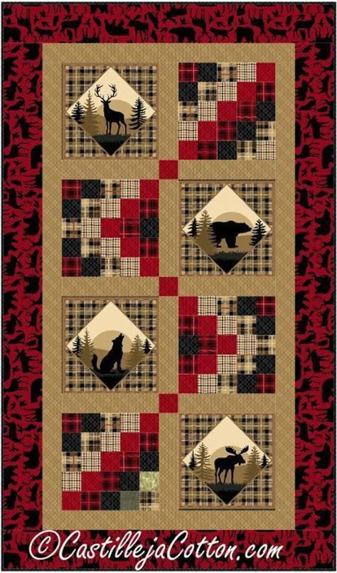 Wildlife Quilts, Panel Quilt Patterns, Panel Ideas, Fabric Panel Quilts, Quilted Wall Hanging, Lap Quilts, Quilt Border, Animal Quilts, Panel Quilts