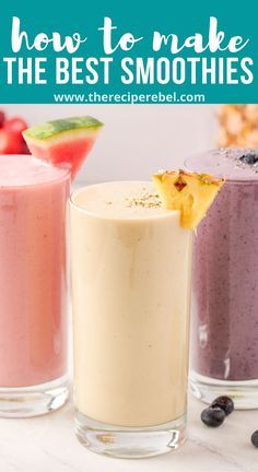 Frozen Fruit Smoothie Recipes, Easy Fruit Smoothie Recipes, Yummy Fruit Smoothies, Frozen Fruit Smoothie, Best Smoothies, Blender Smoothie, Recipes Fruit, Fruit Smoothie Recipes Healthy, Best Smoothie