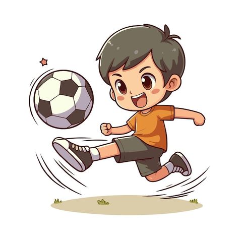 Kids Playing Football, Farm Animals Preschool, Animals Preschool, Football Drawing, About A Boy, Ball Drawing, Playing Soccer, Playing Football, Play Soccer