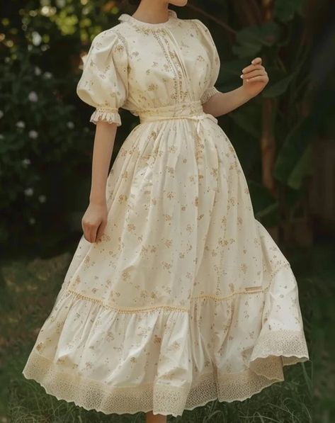 Cottagecore Summer Outfits, 1920 Dresses, Princess Aesthetic Outfits, Halloween Fashion Outfits, 1920 Dress, Dress Puff Sleeve, Dresses Aesthetic, Fantasy Dresses, Cottagecore Dress