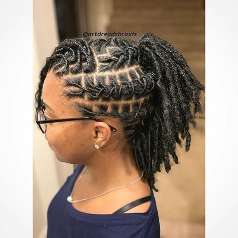 Erica (Lanier) Streeter on Instagram: “#dreadsbyerica #retwist #locstyles #womenlocstyles #girlswithdreads #naturalhairstyles #longlocstyles #beginnerlocs #locs #dreads…” Short Dread Styles, Short Dreadlocks, Short Loc Styles, Butter Blonde, Short Dreadlocks Styles, Dreads Styles For Women, Loc Updo, Dread Styles, Short Dreads