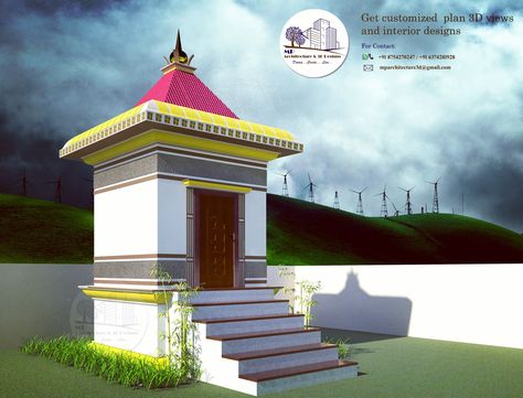 Temple Design For Outdoor, Temple Exterior Design, Outdoor Temple Design, Hindu Temple Design, Small Temple Design, Temple Plan, Gajanan Maharaj, Marriage Wall Art, Arch Designs For Hall